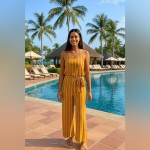 Lark + Grey striped yellow two piece set